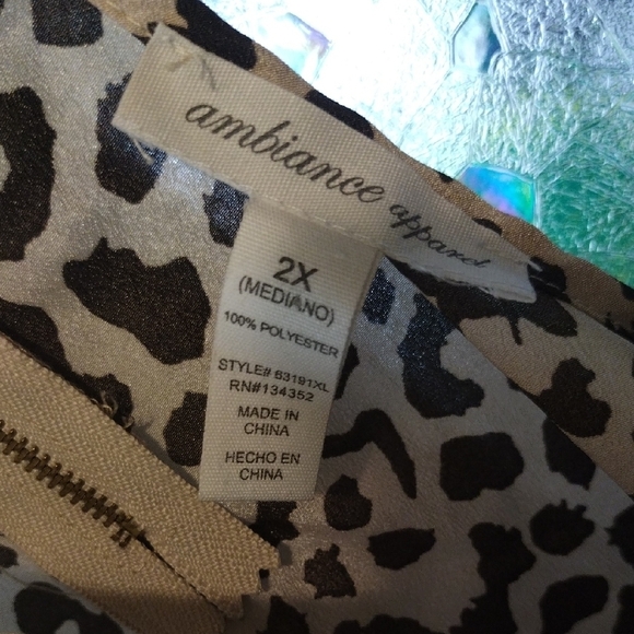 Ambiance Black and Cream Leopard Print Top - Picture 3 of 8